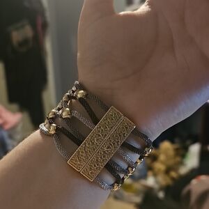 Gold and Black Multi-Strand Bracelet